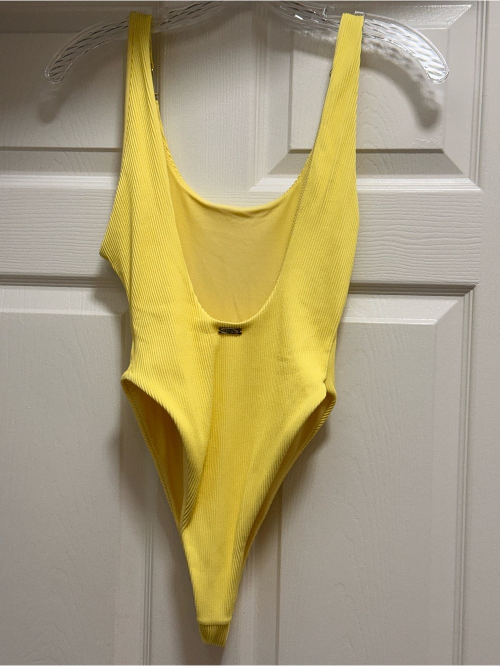 Meshki Yellow Ribbed One-Piece Swimsuit - Picture 5 of 7
